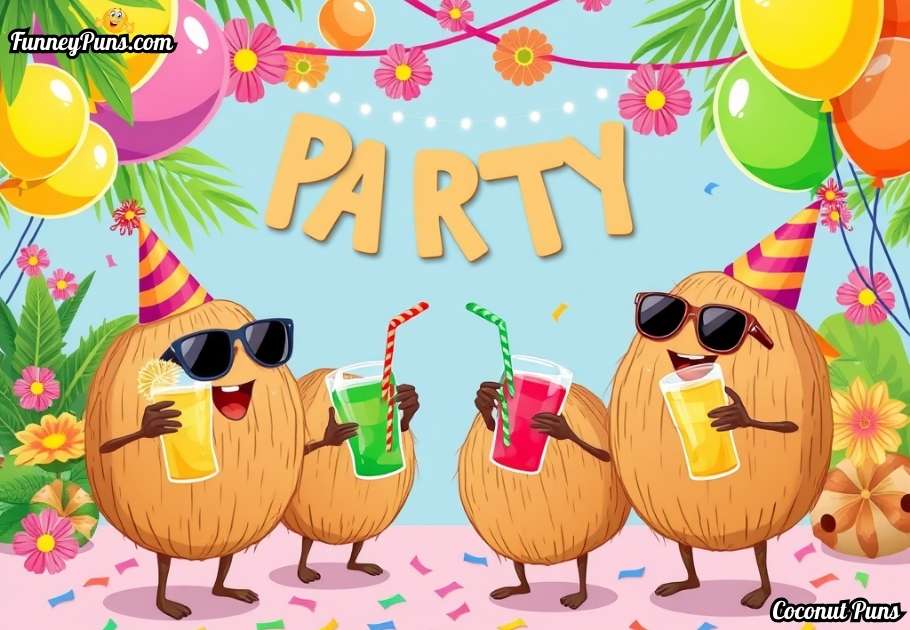 coconut-party-puns-for-tropical-vibes Coconut Party Puns for Tropical Vibes