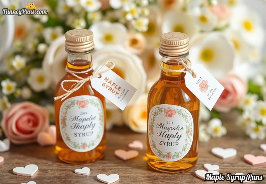 maple-syrup-puns-for-wedding-favors Maple Syrup Puns for Wedding Favors